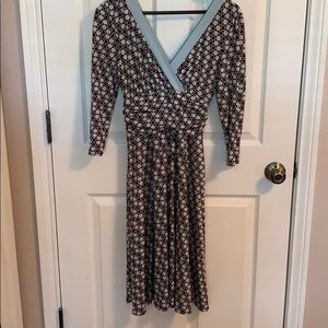 Light blue and brown dress